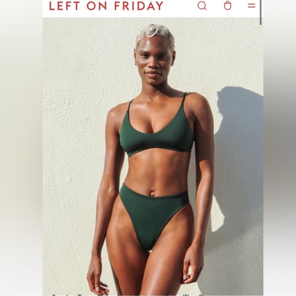 Left On Friday Palm Green Sunday Top and Throwback Bottom Bikini